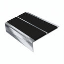 Square Aluminium Stair Nosing 3.22m Double Insert 5mm Gaug, premium black insert, Mirrorflect Silver finish
