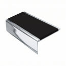 Square Aluminium Stair Nosing 2.75m 50mm Riser PVC Insert, premium black insert, Mirrorflect Silver finish