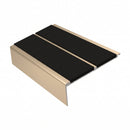 Square Aluminium Stair Nosing 2.44m 93mm Tread 32mm Riser, premium black insert, Satin Bronze finish