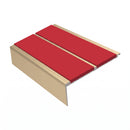 Square Aluminium Stair Nosing 2.44m 93mm Tread 32mm Riser, red insert, Satin Bronze finish