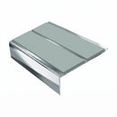 Square Aluminium Stair Nosing 3.22m Double Insert 5mm Gaug, sage green insert, Mirrorflect Silver finish