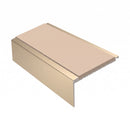 Square Aluminium Stair Nosing 2.44m 50mm Riser PVC Insert, sahara insert, Satin Bronze finish