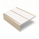 Square Aluminium Stair Nosing 2.44m 93mm Tread 32mm Riser, white insert, Satin Bronze finish