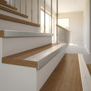 Silver anodised aluminium anti-slip step nosing, 44mm surface mount profile