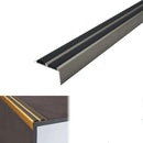 Dim Gray Aluminium Stair Nosing With Double insert For Skid Production