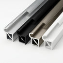 Florentine LED stair nosing profile sections in silver, black matt, titanium and white finishes