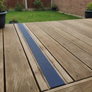 Black anti-slip decking strip installed on outdoor timber decking boards