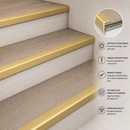 Aluminium Stair Nosing for 5mm LVT Flooring – Anodised Edge Profile Trim – 28 x 14.5mm – Hidden Fixings