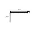 NHD05 straight single channel heavy duty aluminium stair nosing technical drawing profile dimensions 32mm x 60mm