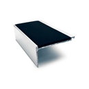 NHD05 straight single channel aluminium stair nosing with mid grey Tredsafe PVC insert — profile view