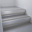 Mill Aluminium finish with Flint Castellated insert and Black Castellated riser highlight - aluminium stair nosing 66x55mm fitted to a step edge