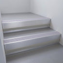 Mill Aluminium finish with Nimbus Castellated insert and Black Castellated riser highlight - aluminium stair nosing 66x55mm fitted to a step edge