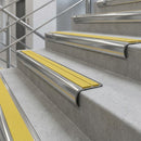 Heavy Duty Bullnose Aluminium Stair Nosing 2.75m Double Insert 39mm Riser Slip-Resistant Durable Ideal for High-Traffic Areas