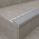 Grey anti-slip stair nosing insert detail on 2.5m aluminium profile