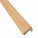 Solid oak bullnose stair nosing profile trim isolated on white studio background
