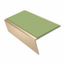 Aluminium Stair Nosing 3.22m 46mm Tread 25mm Riser Rake Ba, apple green insert, Satin Bronze finish