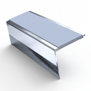 Heavy Duty Rake Back Aluminium Stair Nosing 3.22m, 62 x 56, aura insert, Mirrorflect Silver finish