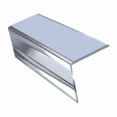 Heavy Duty Rake Back Aluminium Stair Nosing 2.44m, 62 x 56, aura insert, Mirrorflect Silver finish