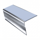 Heavy Duty Aluminium Stair Nosing 3.22m Slip Resistant, aura insert, Mirrorflect Silver finish