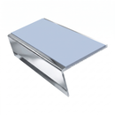Aluminium Stair Nosing 3.22m 46mm Tread 25mm Riser Rake Ba, aura insert, Mirrorflect Silver finish