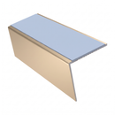 Rake Back Aluminium Stair Nosing 2.44m 56mm Tread PVC Inse, aura insert, Satin Bronze finish