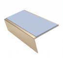 Aluminium Stair Nosing 2.75m 46mm Tread 25mm Riser, aura insert, Satin Bronze finish