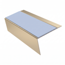 Rake Back Stair Nosing 2.75m 70mm Tread Anti Slip Vinyl, aura insert, Satin Bronze finish