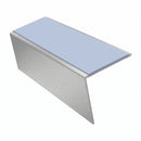 Heavy Duty Rake Back Aluminium Stair Nosing 2.44m, 62 x 56, aura insert, Satin Silver finish