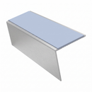 Rake Back Aluminium Stair Nosing 2.44m 56mm Tread PVC Inse, aura insert, Satin Silver finish
