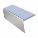 Heavy Duty Rake Back Aluminium Stair Nosing 2.75m, 62 x 56, aura insert, Satin Silver finish