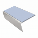 Aluminium Stair Nosing 3.22m 46mm Tread 25mm Riser Rake Ba, aura insert, Satin Silver finish