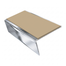 Aluminium Stair Nosing 3.22m 46mm Tread 25mm Riser Rake Ba, beige insert, Mirrorflect Silver finish