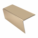 Rake Back Aluminium Stair Nosing 2.44m 56mm Tread PVC Inse, beige insert, Satin Bronze finish