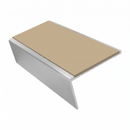 Aluminium Stair Nosing 3.22m 46mm Tread 25mm Riser Rake Ba, beige insert, Satin Silver finish