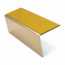 Aluminium rake back stair nosing 56 x 56mm, Brimstone Exterior Grip insert, Satin Bronze finish