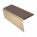 Heavy Duty Rake Back Aluminium Stair Nosing 3.22m, 62 x 56, brown insert, Satin Bronze finish