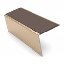Heavy Duty Rake Back Aluminium Stair Nosing 2.44m, 62 x 56, brown insert, Satin Bronze finish