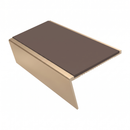 Aluminium Stair Nosing 2.75m 46mm Tread 25mm Riser, brown insert, Satin Bronze finish
