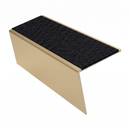 Aluminium rake back stair nosing 56 x 56mm, Coal Exterior Grip insert, Satin Bronze finish