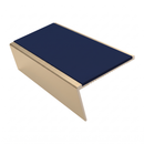 Aluminium Stair Nosing 2.75m 46mm Tread 25mm Riser, dark blue insert, Satin Bronze finish