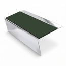 Aluminium Stair Nosing 3.22m 70mm Tread Custom Finishes, dark green insert, Mirrorflect Silver finish