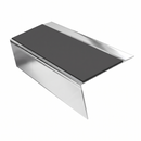 Aluminium Stair Nosing 3.22m 70mm Tread Custom Finishes, dark grey insert, Mirrorflect Silver finish