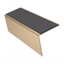 Heavy Duty Rake Back Aluminium Stair Nosing 2.44m, 62 x 56, dark grey insert, Satin Bronze finish