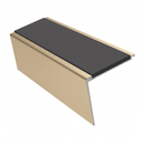 Heavy Duty Rake Back Aluminium Stair Nosing 3.22m, 62 x 56, dark grey insert, Satin Bronze finish