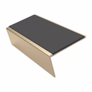 Aluminium Stair Nosing 3.22m 46mm Tread 25mm Riser Rake Ba, dark grey insert, Satin Bronze finish