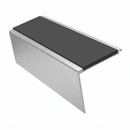 Heavy Duty Rake Back Aluminium Stair Nosing 2.75m, 62 x 56, dark grey insert, Satin Silver finish