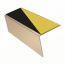 Heavy Duty Rake Back Aluminium Stair Nosing 2.44m, 62 x 56, hazard insert, Satin Bronze finish