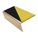 Carpet Stair Nosing 2.44m Aluminium Rake Back PVC Insert, hazard insert, Satin Bronze finish