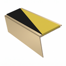 Heavy Duty Rake Back Aluminium Stair Nosing 3.22m, 62 x 56, hazard insert, Satin Bronze finish