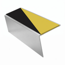 Heavy Duty Aluminium Stair Nosing 3.22m Slip Resistant, hazard insert, Satin Silver finish